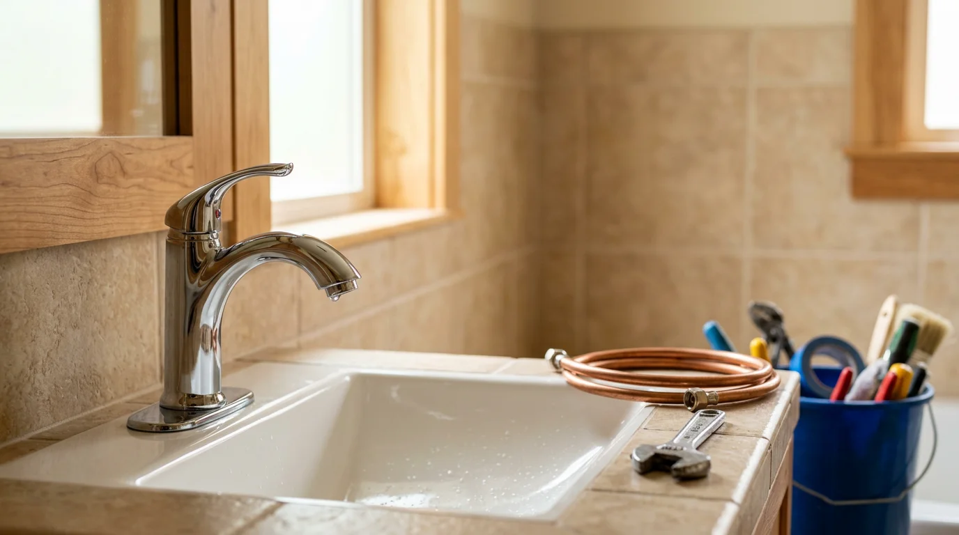 Professional plumber installing and repairing water systems